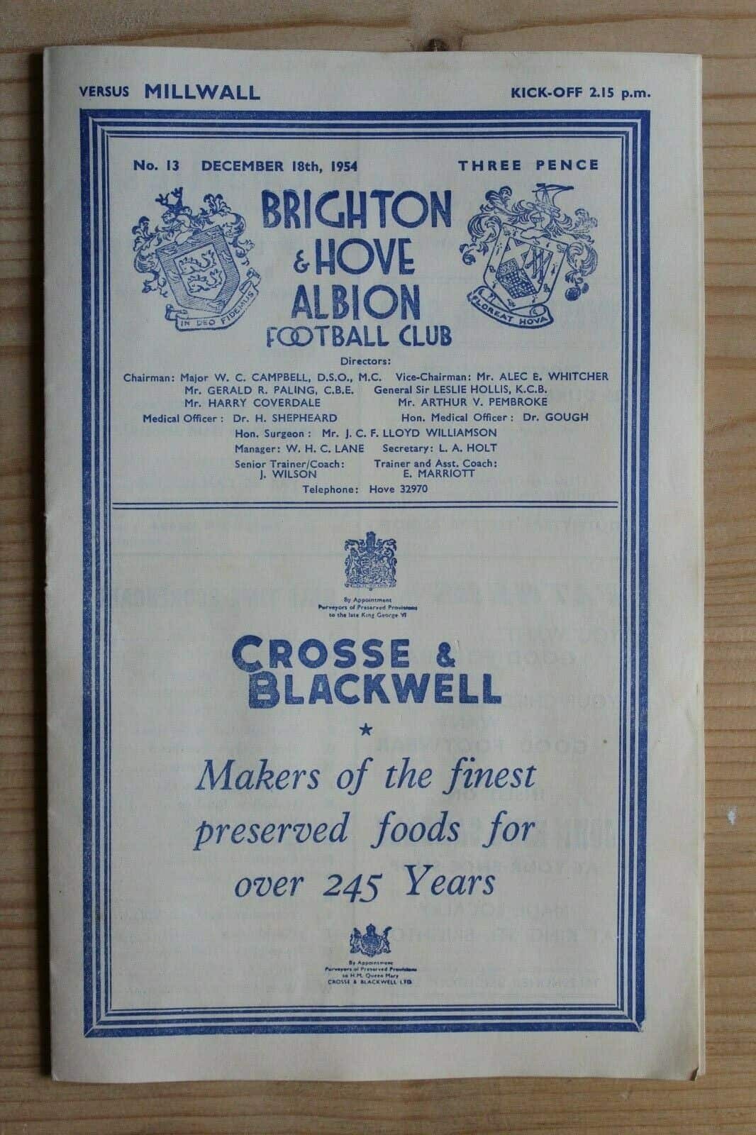 Brighton & Hove Albion FC v Millwall FC